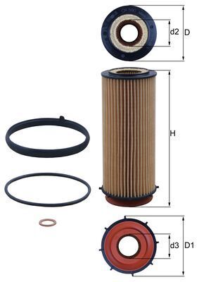 Mahle OX560D Oil Filter - 1