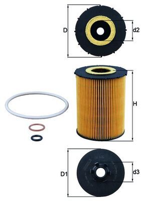 Mahle OX636D Oil Filter - 1