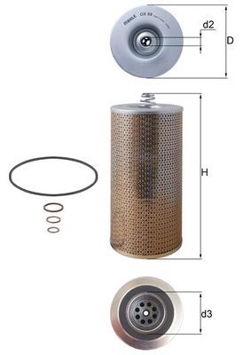 Mahle OX69D Oil Filter - 1