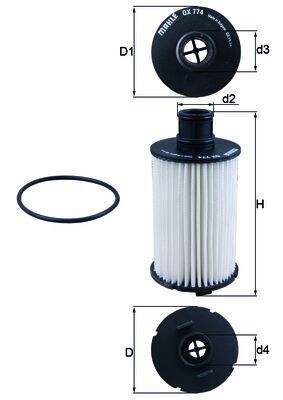 Mahle OX774D Oil Filter - 1