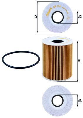 Mahle OX776D Oil Filter - 1