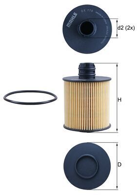 Mahle OX779D Oil Filter - 1