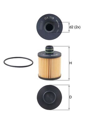 Mahle OX779D Oil Filter - 2