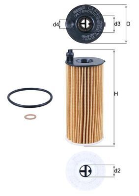 Mahle OX813/2D Oil Filter - 1