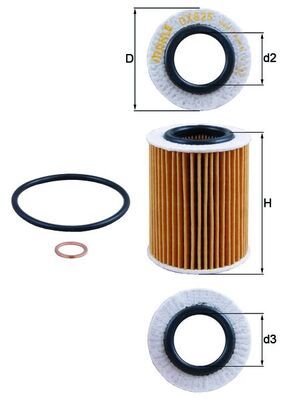 Mahle OX825D Oil Filter - 1
