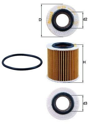Mahle OX834D Oil Filter - 1