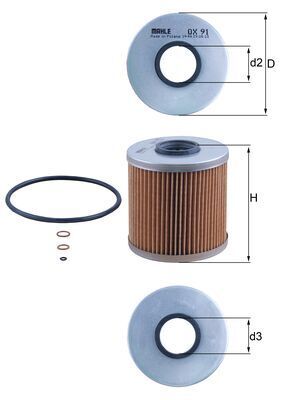 Mahle OX91D Oil Filter - 1