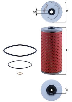 Mahle OX92D Oil Filter - 3