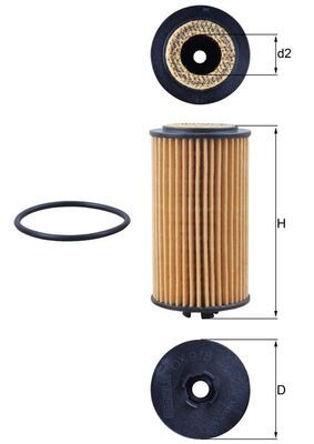 Mahle OX978D Oil Filter - 1