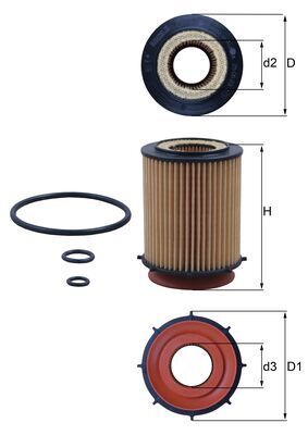 Mahle OX982D Oil Filter - 1
