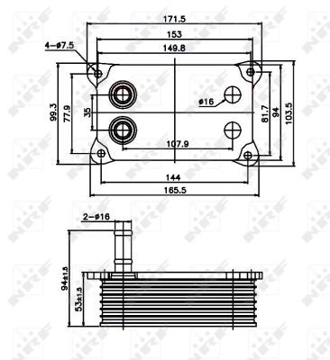 NRF 31071C Oil Cooler, engine oil - 6