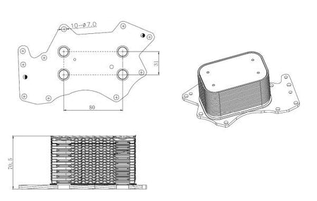 NRF 31816B Oil Cooler, engine oil - 5