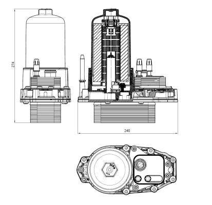 NRF 31831B Housing, oil filter - 5