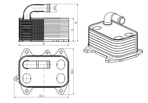 NRF 31837A Oil Cooler, engine oil - 5