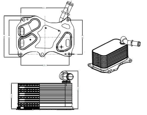 NRF 31839A Oil Cooler, engine oil - 5