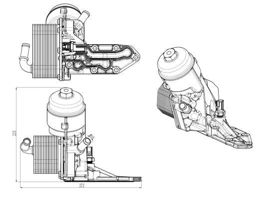 NRF 31844A Housing, oil filter - 5