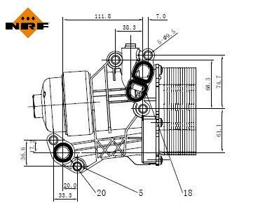 NRF 31876A Housing, oil filter - 6