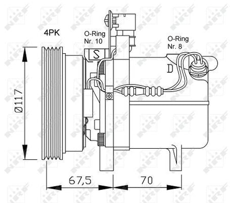 NRF 32055B Compressor, air conditioning - 5