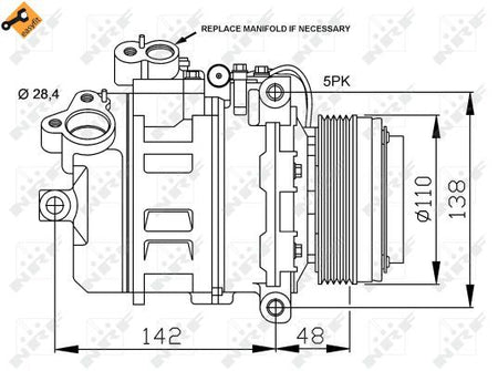 NRF 32123A Compressor, air conditioning - 4