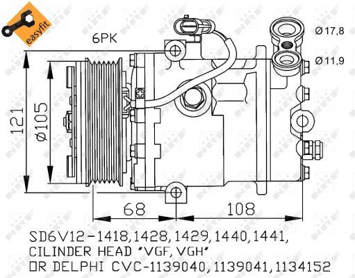 NRF 32172 Compressor, air conditioning - 4