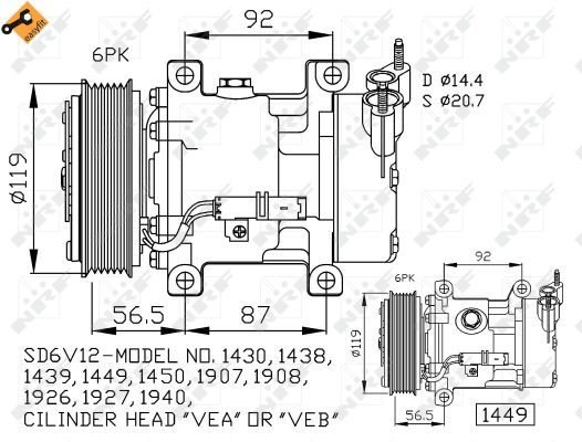 NRF 32227B Compressor, air conditioning - 5
