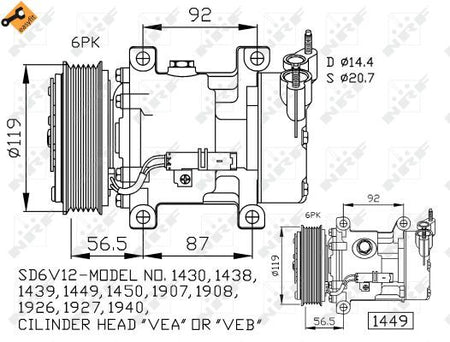 NRF 32227B Compressor, air conditioning - 5
