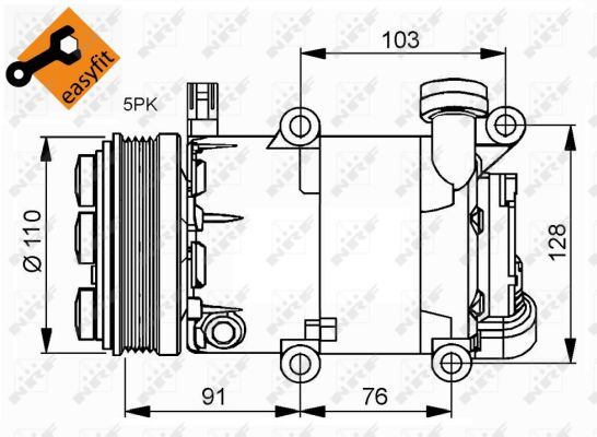 NRF 32415B Compressor, air conditioning - 6