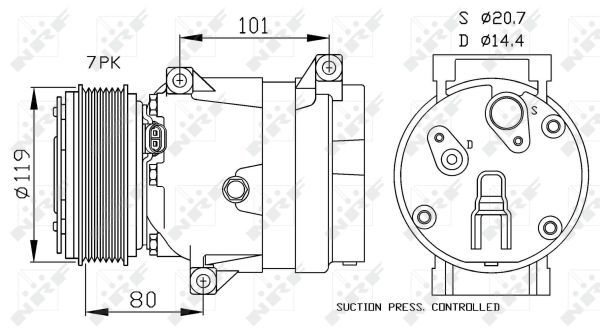 NRF 32481 Compressor, air conditioning - 5