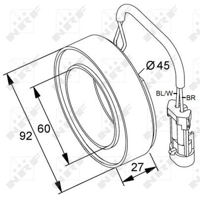 NRF 38420A Coil, magnetic clutch (compressor) - 6