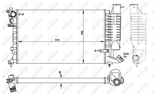 NRF 50424A Radiator, engine cooling - 5