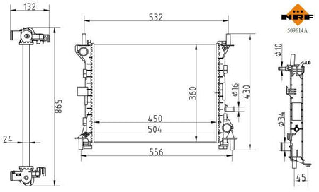 NRF 509614A Radiator, engine cooling - 5