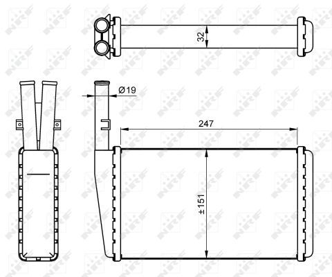 NRF 54266 Heat Exchanger, interior heating - 5