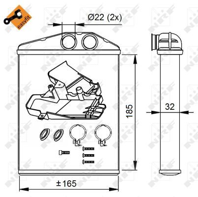NRF 54275 Heat Exchanger, interior heating - 6