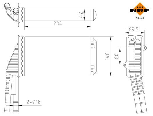 NRF 54374 Heat Exchanger, interior heating - 6