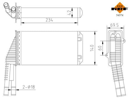 NRF 54374 Heat Exchanger, interior heating - 6