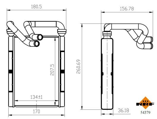 NRF 54379 Heat Exchanger, interior heating - 6