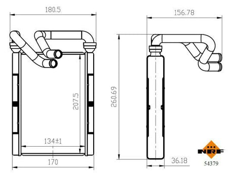 NRF 54379 Heat Exchanger, interior heating - 6