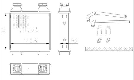 NRF 54411 Heat Exchanger, interior heating - 6