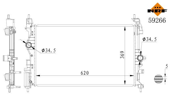 NRF 59266 Radiator, engine cooling - 5