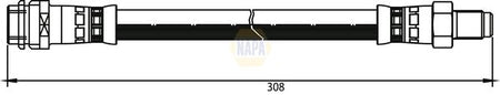 Napa NBH1022 Brake Hose - 1