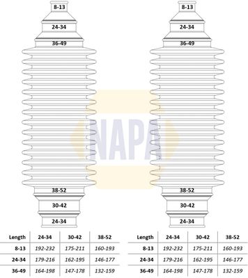 Napa NCB3008 Bellow Kit, steering - 1