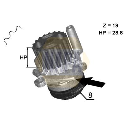 Napa NWP1045 Water Pump, engine cooling - 1