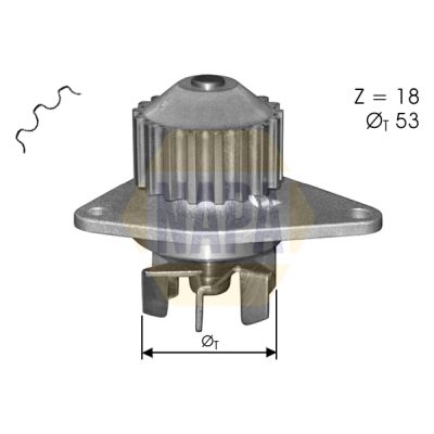 Napa NWP1133 Water Pump, engine cooling - 1