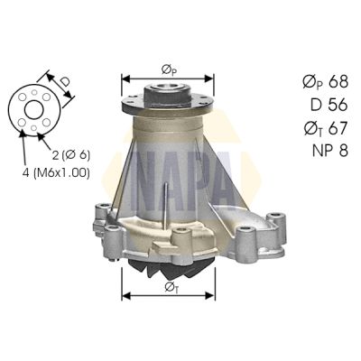Napa NWP1303 Water Pump, engine cooling - 1
