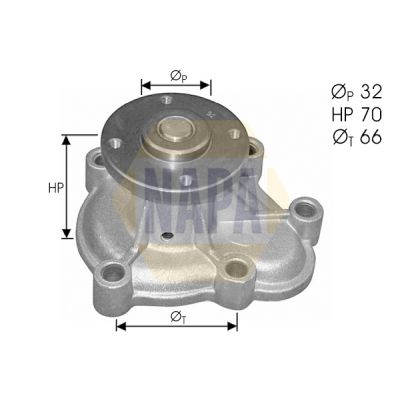 Napa NWP1404 Water Pump, engine cooling - 1