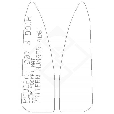 PMA Premium Tailored Car Mat - Peugeot 207 3 Door      Door Pocket Mat Prem - Non-Returnable