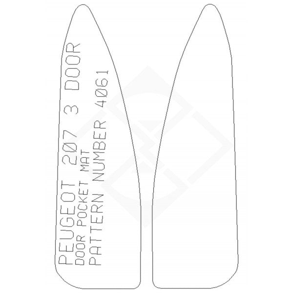 PMA Premium Tailored Car Mat - Peugeot 207 3 Door      Door Pocket Mat Prem - Non-Returnable