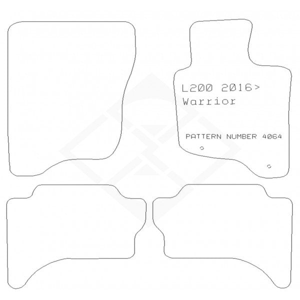 PMA Standard Tailored Car Mat - Mitsubishi L200 Double Cab 2015-2019 Warrior Model - Non-Returnable