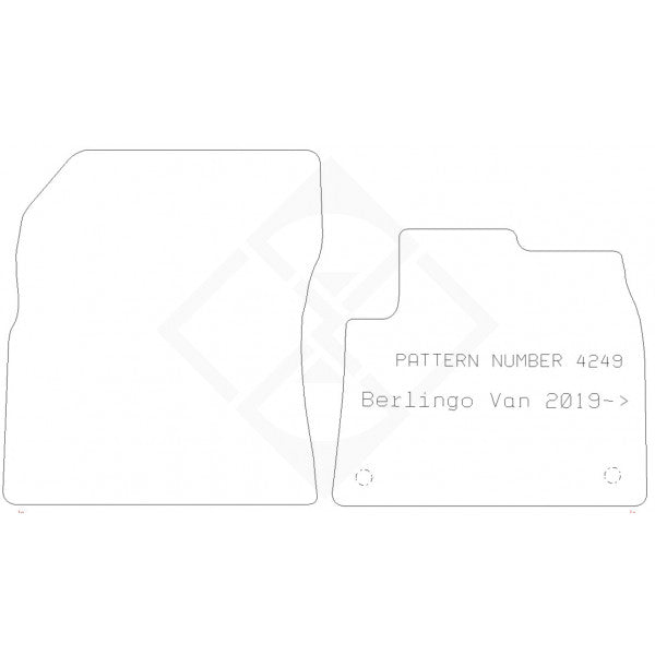 PMA Rubber Tailored Car Mat - Citroen Berlingo Van 2019- - Non-Returnable