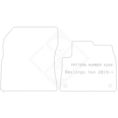 PMA Rubber Tailored Car Mat - Citroen Berlingo Van 2019- - Non-Returnable